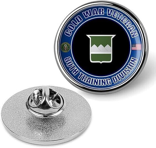 Cold War Veteran 80th Training Division Tie Suit Shirt Lapel Pin - Silver