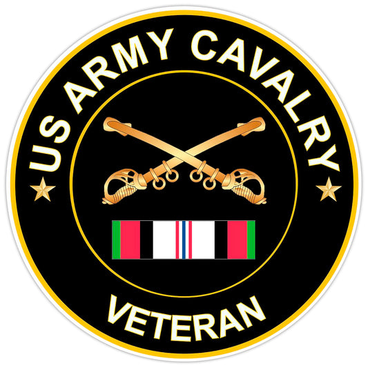 US Army Cavalry Veteran Bumper Sticker Military Vinyl Soldier Decal 5"