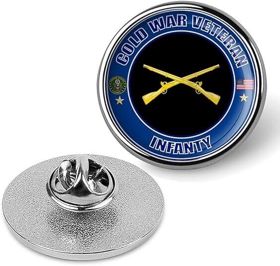 Cold War Veteran Infanty Tie Suit Shirt Lapel Pin - Silver