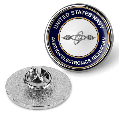 U.S. Navy Aviation Electronics Technician Tie Tac, Hat Pin, Lapel Pin - Silver