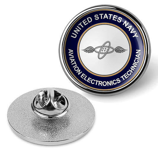 U.S. Navy Aviation Electronics Technician Tie Tac, Hat Pin, Lapel Pin - Silver