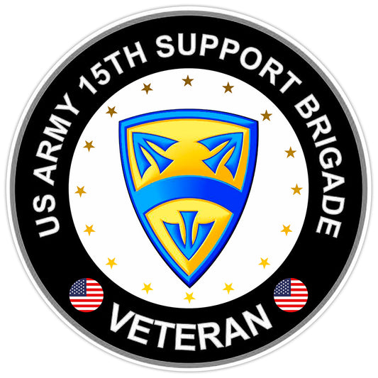 US Army 15th Support Brigade Veteran Bumper Sticker Military Vinyl Decal 5"