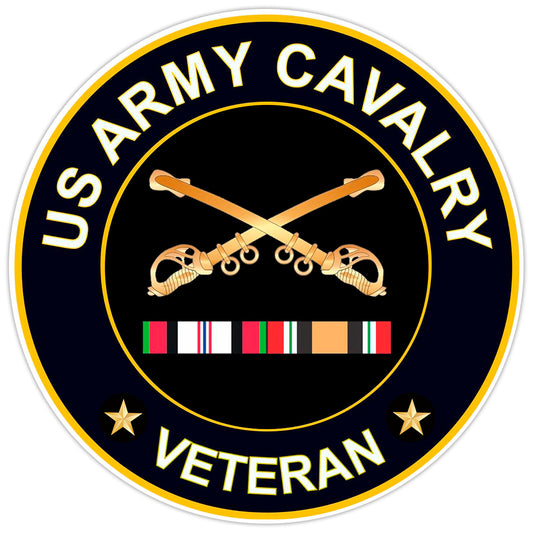 US Army Cavalry Veteran Bumper Sticker Military Vinyl Soldier Decal 5"