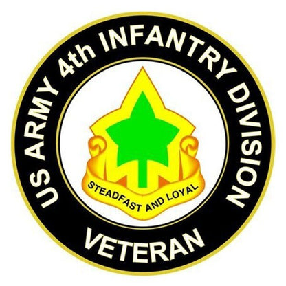 U.S. Army 4th Infantry Division Veteran Bumper Sticker Military Vinyl Decal 5"