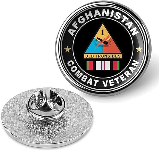 Afghanistan Combat Veteran Tie Suit Shirt Lapel Pin - Silver