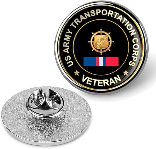 US Army Transportation Corps Veteran Tie Suit Shirt Lapel Pin - Silver