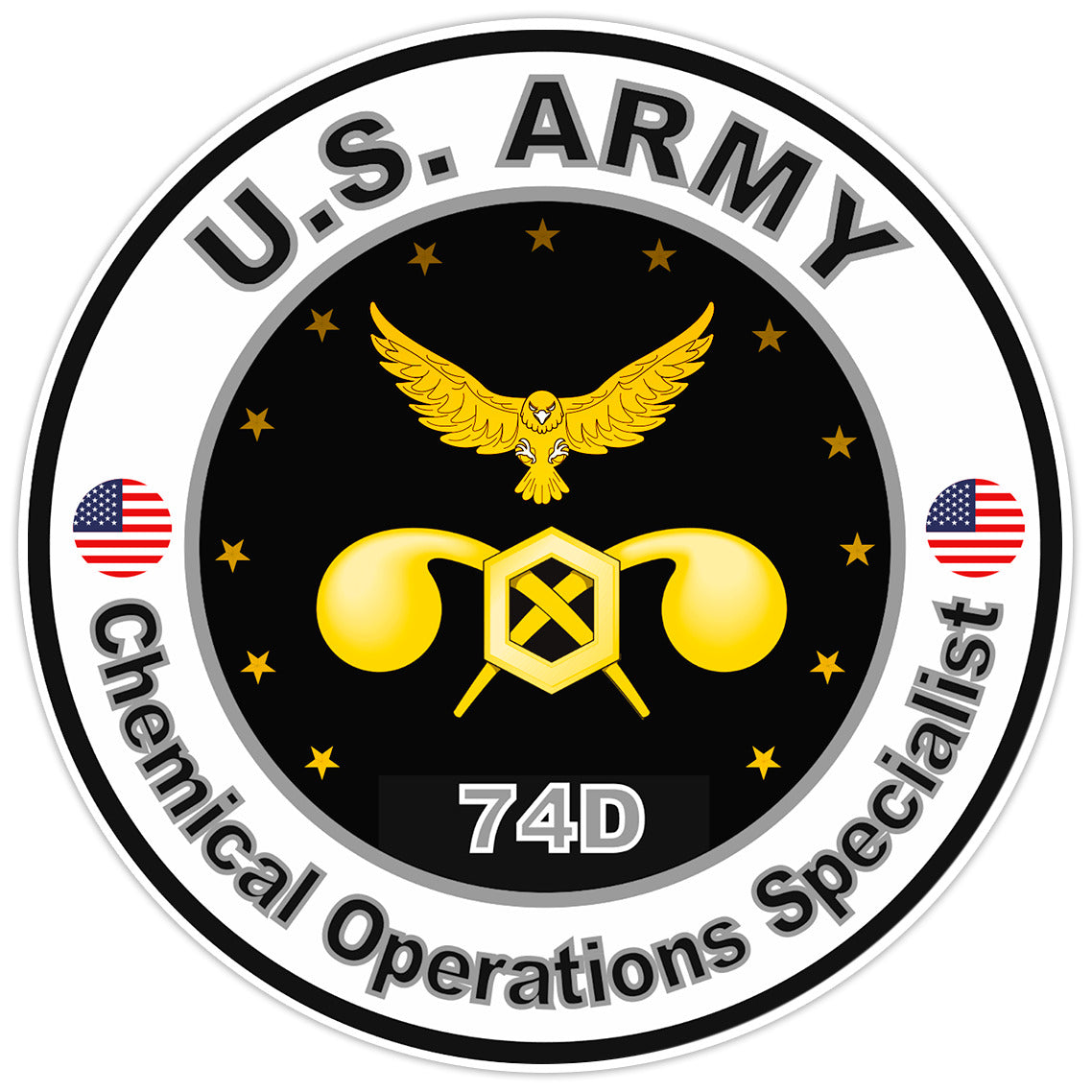 US Army Chemical Operations Specialist Bumper Sticker Military Soldier Decal 5"