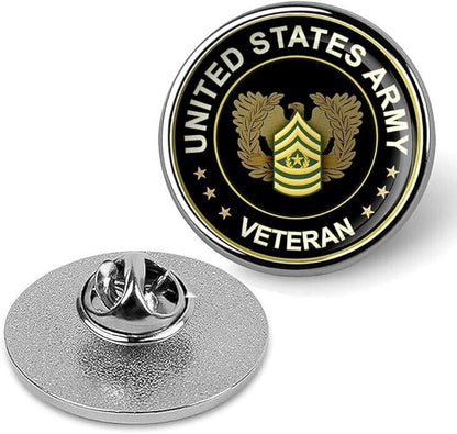United States Army Veteran Lapel Pin Veteran Tie Suit Shirt Pinback-Silver