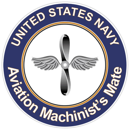 U.S. Navy Aviation Machinist's Mate Round AD Bumper Sticker Military Decal 5"