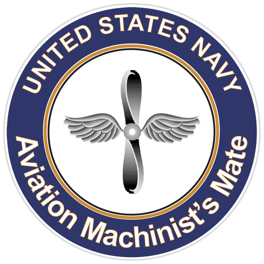 U.S. Navy Aviation Machinist's Mate Round AD Bumper Sticker Military Decal 5"