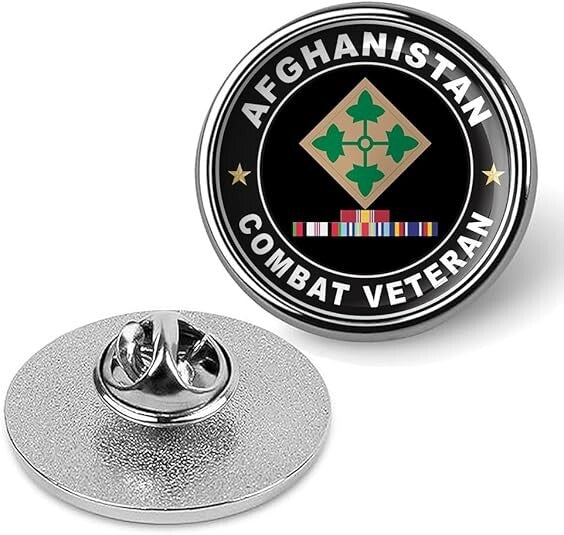 Afghanistan Combat Veteran Tie Suit Shirt Lapel Pin - Silver