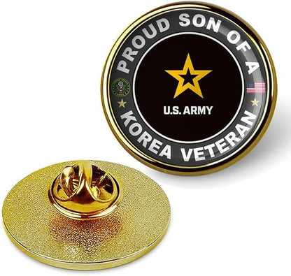 Proud Son Of A Korea Veteran Tie Suit Shirt Lapel Pin - Gold