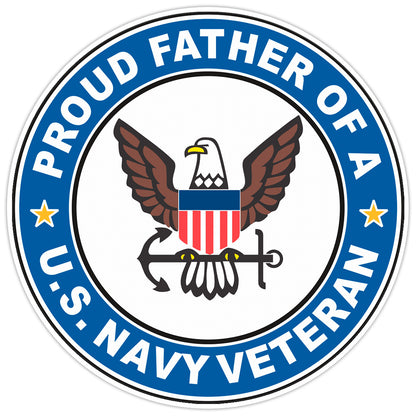 U.S. Navy Veteran Proud Father Bumper Sticker Military Vinyl Soldier Decal 5"