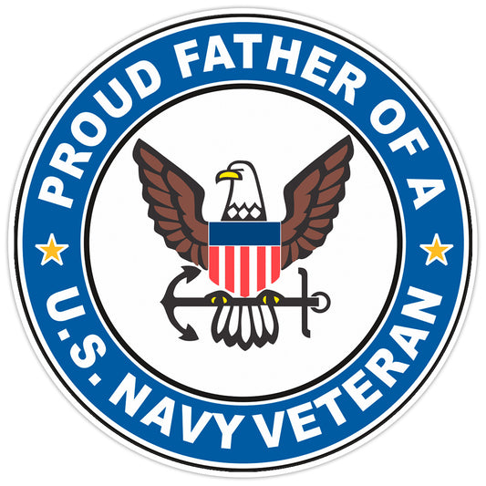 U.S. Navy Veteran Proud Father Bumper Sticker Military Vinyl Soldier Decal 5"