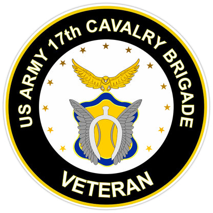 US Army 17th Cavalry Brigade Veteran Bumper Sticker Military Vinyl Decal 5"