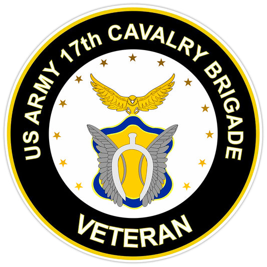 US Army 17th Cavalry Brigade Veteran Bumper Sticker Military Vinyl Decal 5"