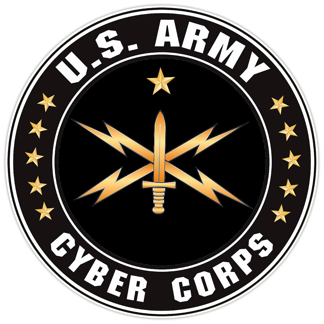 U.S. Army Cyber Corps Veteran Bumper Sticker Vinyl Soldier Decal 5"