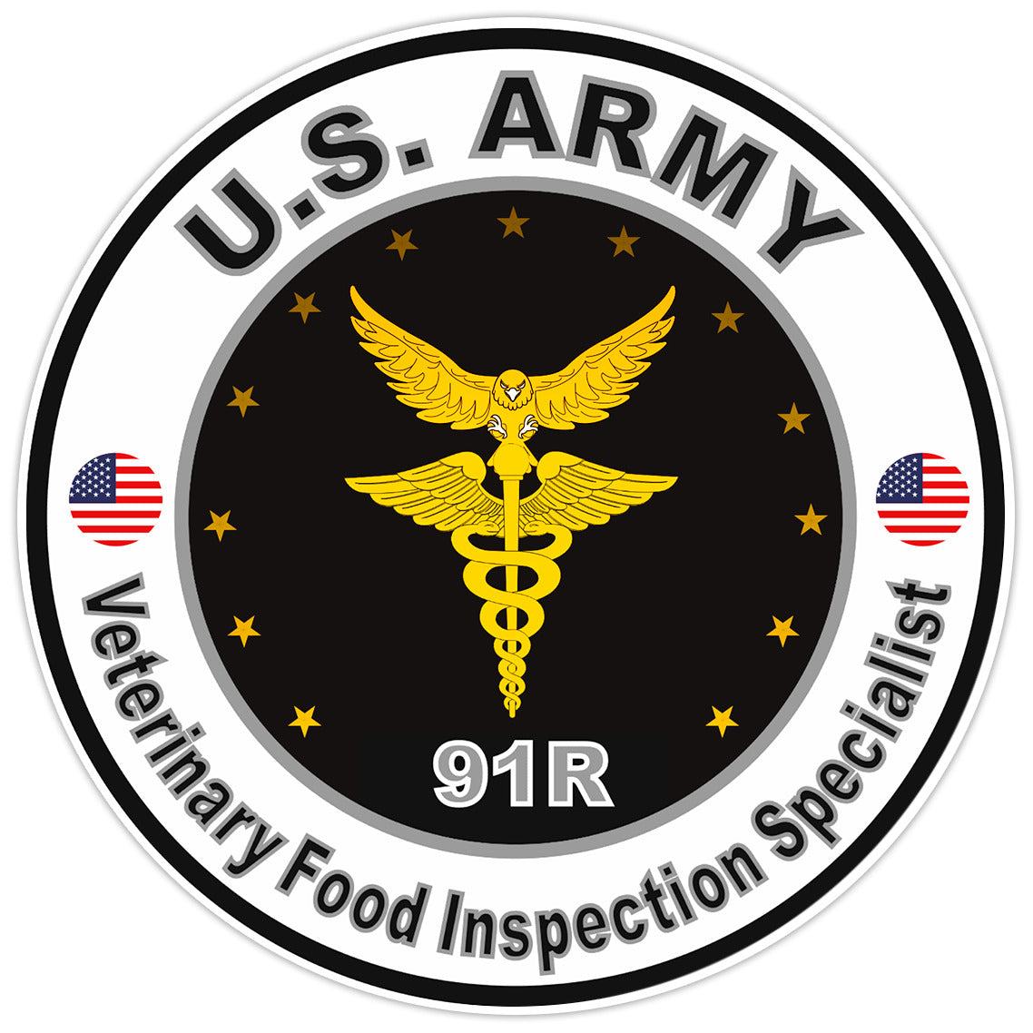 US Army Veterinary Food Inspection Specialist Bumper Sticker Military Decal 5"