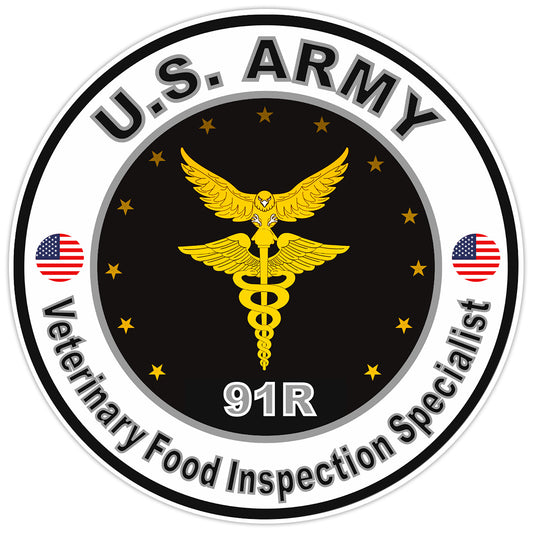 US Army Veterinary Food Inspection Specialist Bumper Sticker Military Decal 5"