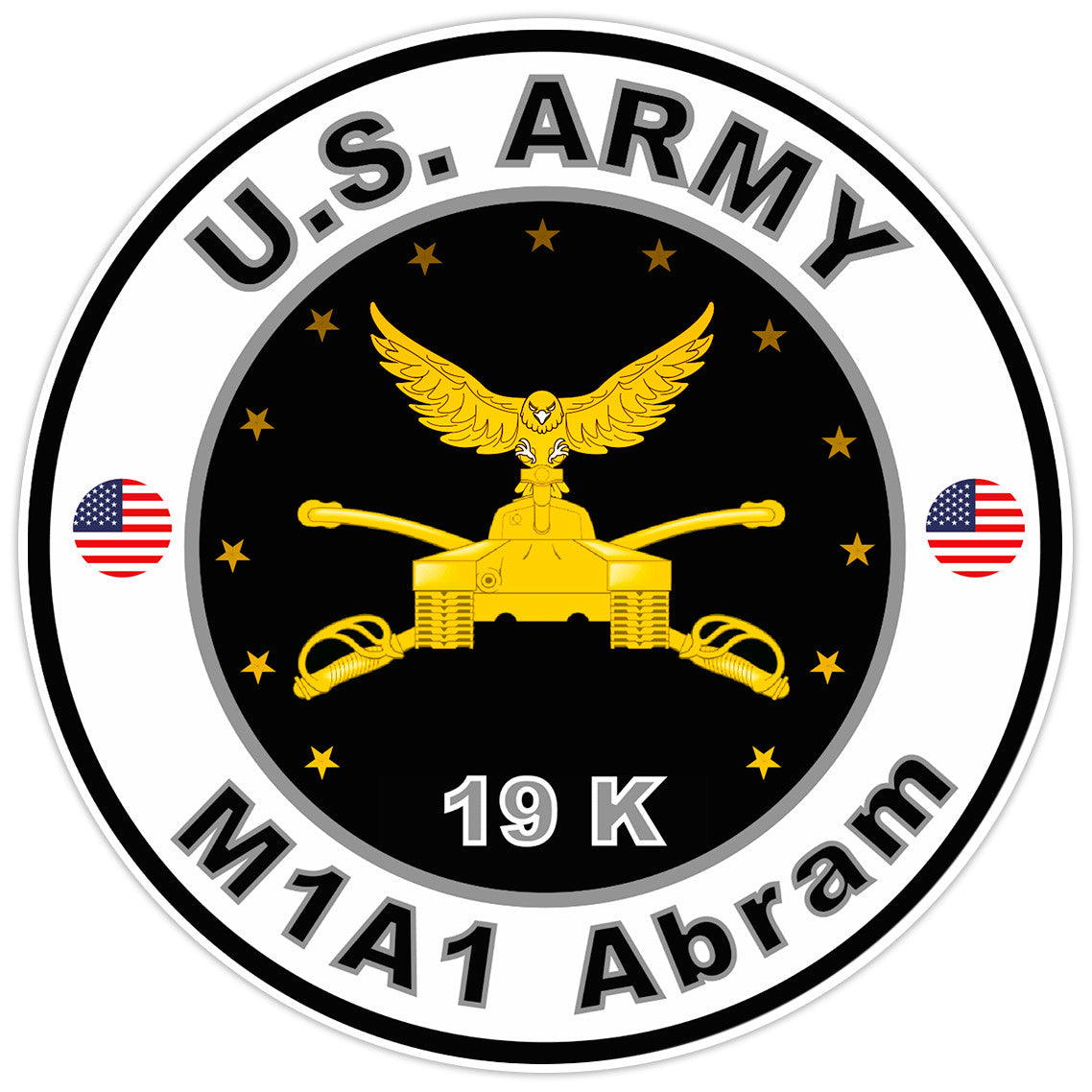 United States Army M1A1 Abram Bumper Sticker Military Soldier Decal 5"