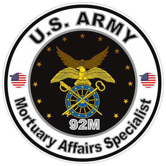 US Army Mortuary Affairs Specialist Bumper Sticker Military Soldier Decal 5"