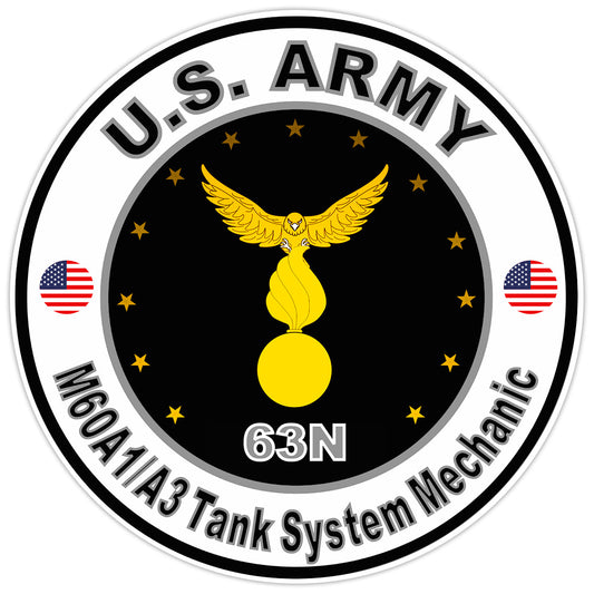 United States Army M60A1/A3 Tank System Mechanic Bumper Sticker Decal 5"