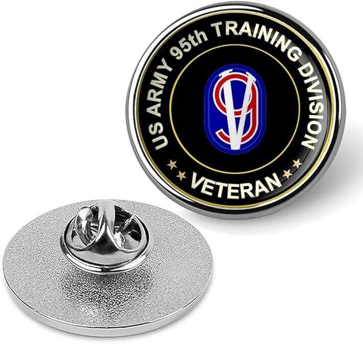 US Army 95th Training Division Veteran Tie Suit Shirt Lapel Pin - Silver