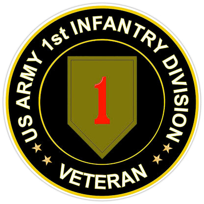 US Army 1st Infantry Division Veteran Bumper Sticker Military Vinyl Decal 5"
