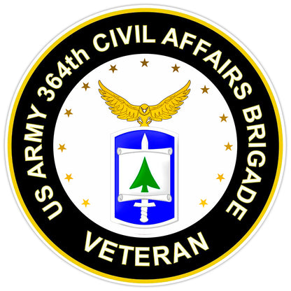US Army 364th Civil Affairs Brigade Veteran Bumper Sticker Military Decal 5"
