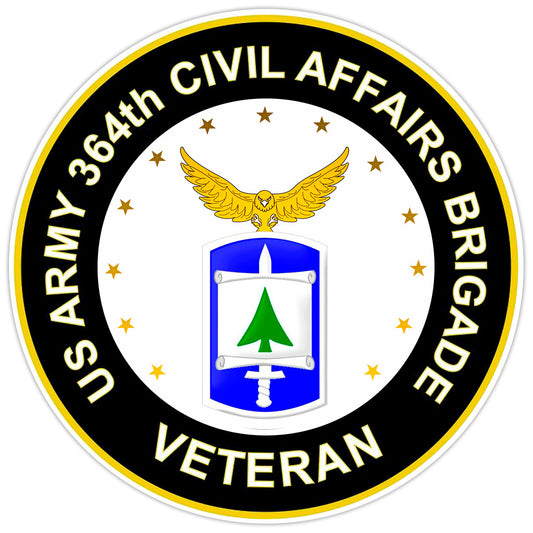 US Army 364th Civil Affairs Brigade Veteran Bumper Sticker Military Decal 5"