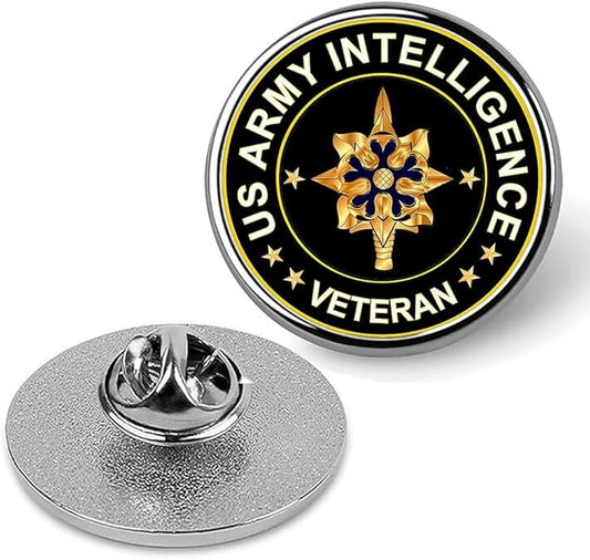 US Army Intelligence Veteran Lapel Pin Veteran Tie Suit Shirt Pinback-Silver