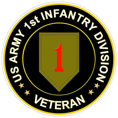 US Army 1st Infantry Division Veteran Bumper Sticker Military Vinyl Decal 5"