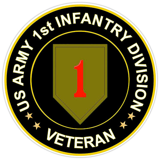 US Army 1st Infantry Division Veteran Bumper Sticker Military Vinyl Decal 5"