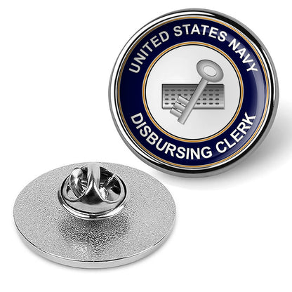 U.S. Navy Disbursing Clerk Tie Tac, Hat Pin, Badge, Military Lapel Pin - Silver