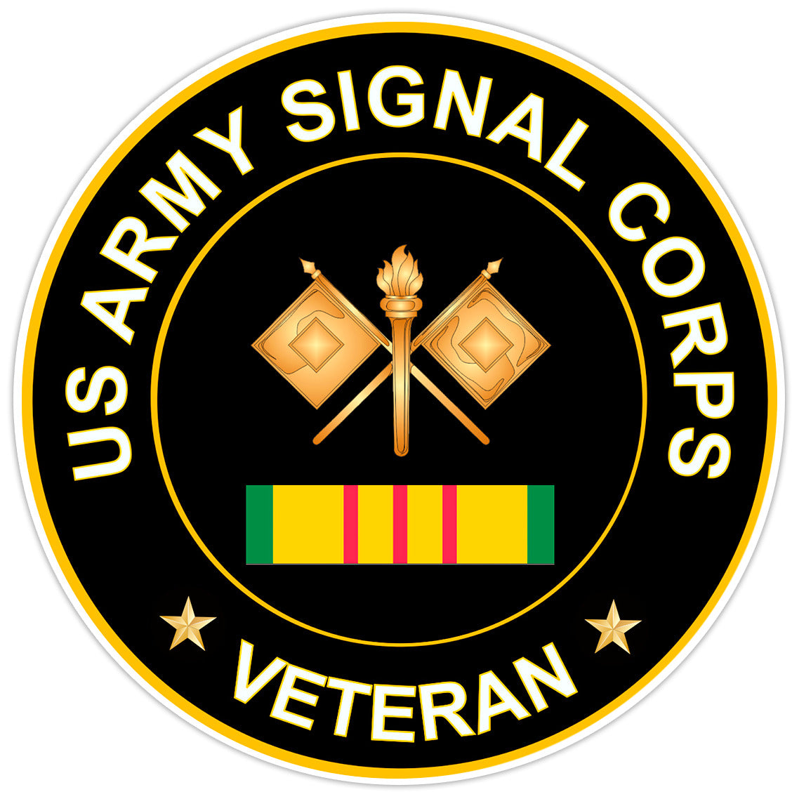 US Army Signal Corps Veteran Bumper Sticker Military Vinyl Soldier Decal 5"