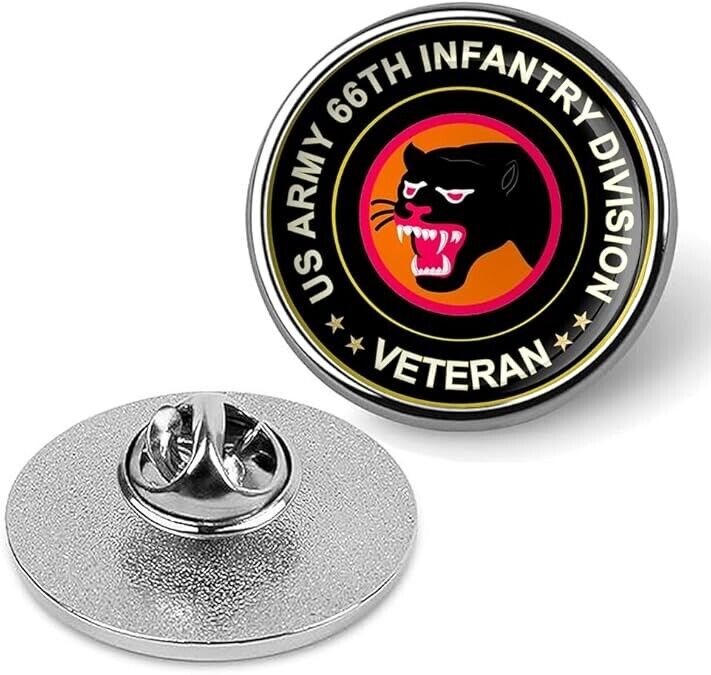 US Army 66th Infantry Division Veteran Tie Suit Shirt Lapel Pin - Silver
