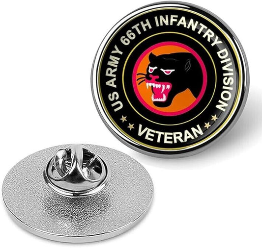 US Army 66th Infantry Division Veteran Tie Suit Shirt Lapel Pin - Silver