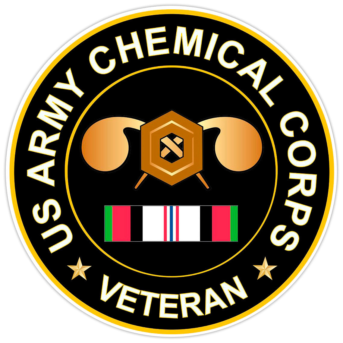 US Army Chemical Corps Veteran Bumper Sticker Military Vinyl Soldier Decal 5"