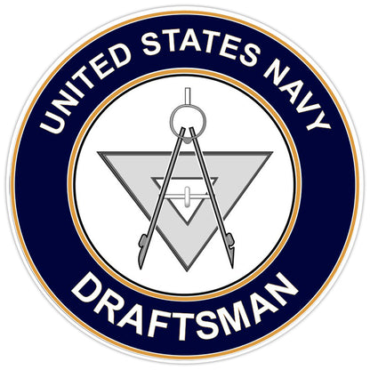 U.S. Navy Draftsman Bumper Sticker Military Vinyl Soldier Decal 5"