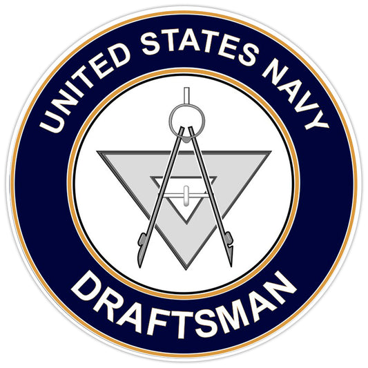 U.S. Navy Draftsman Bumper Sticker Military Vinyl Soldier Decal 5"