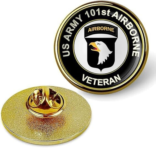 U.S. Army 101st Airborne Lapel Pin Veteran Tie Suit Shirt Lapel Pin-Gold