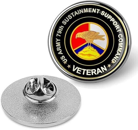 US Army 79th Sustainment Support Command  Tie Suit Shirt Lapel Pin - Silver