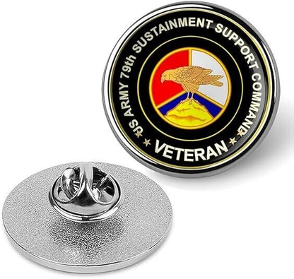 US Army 79th Sustainment Support Command  Tie Suit Shirt Lapel Pin - Silver