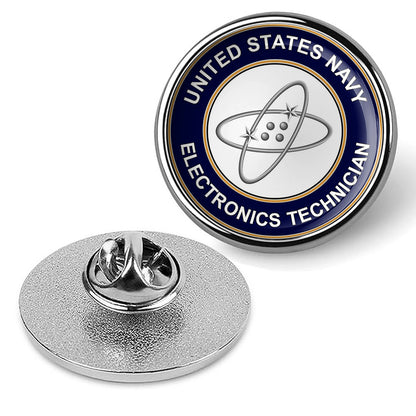 U.S. Navy Electronics Technician Tie Tac, Hat Pin, Badge, Lapel Pin - Silver