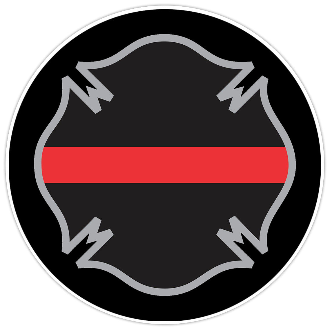 First Responder Thin Red Line Firefighter Cross Bumper Sticker Military Decal 5"