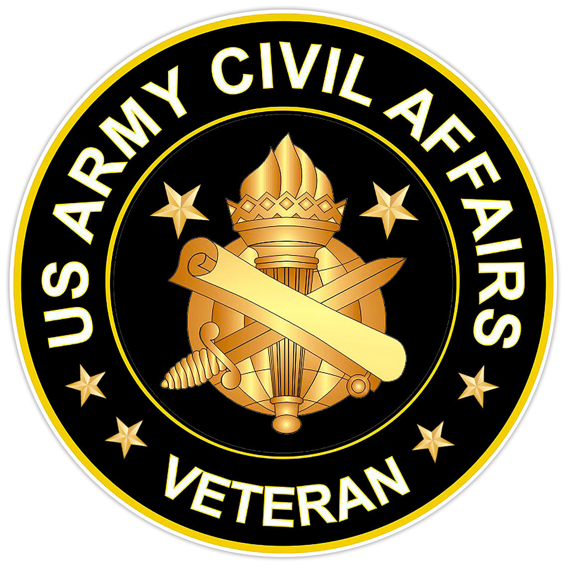 US Army Civil Affairs Veteran Bumper Sticker Military Vinyl Soldier Decal 5"