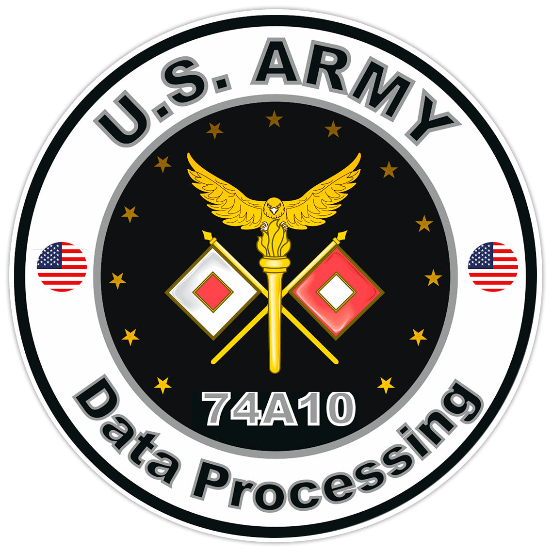 United States Army Data Processing Bumper Sticker Military Soldier Decal 5"