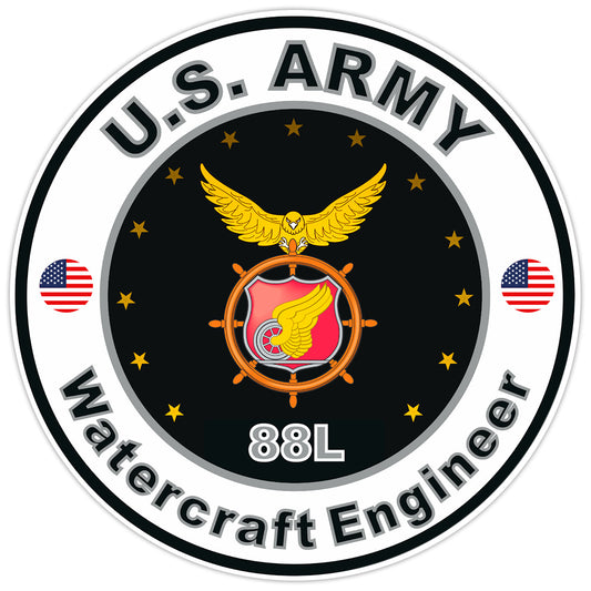 United States Army Watercraft Engineer Bumper Sticker Military Soldier Decal 5"