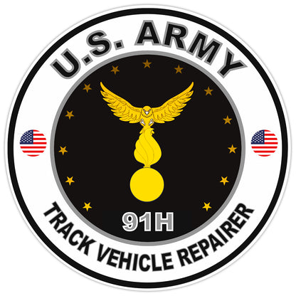 US Army Track Vehicle Repairer Bumper Sticker Military Soldier Decal 5"