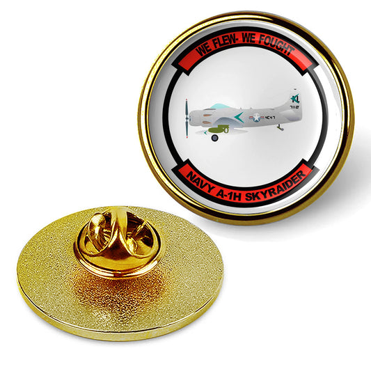 Navy A-1H Skyraider Tie Tac, Hat Pin Badge, Military Emblem Lapel Pin - Gold